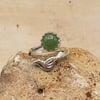 Nephrite Jade bird ring. 925 sterling silver.12th anniversary gemstone