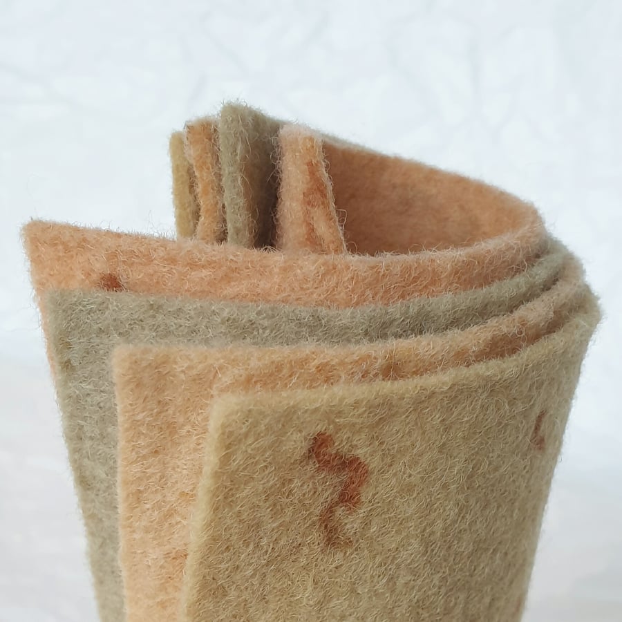 Naturally Dyed Wool Felt Sheets - Pack of 4 Mini Neutrals