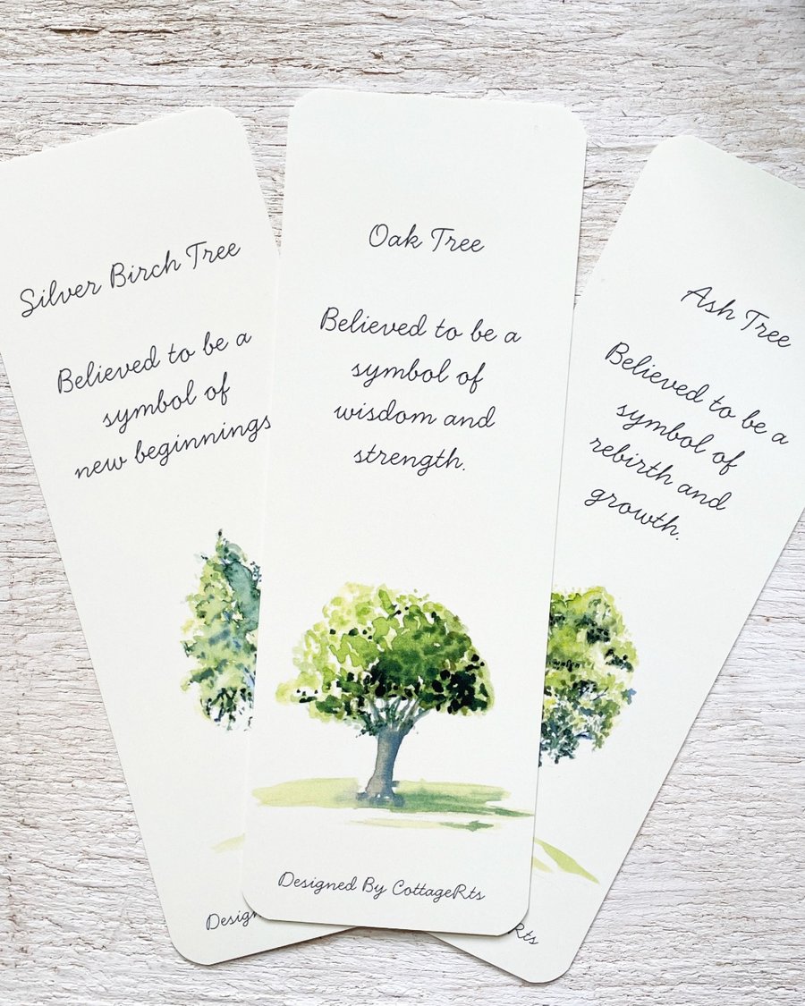 Pack of Tree Bookmarks With Motivational Words - Three Designs - Double Sided