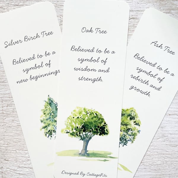 Pack of Tree Bookmarks With Motivational Words - Three Designs - Double Sided