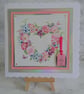 Birthday Card Daughter in Law Lots of Love Heart Wreath Flowers - Image 1