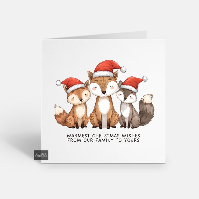 Unique Funny Christmas Card For Him Or Her - Cute Xmas Greeting - Woodland 2