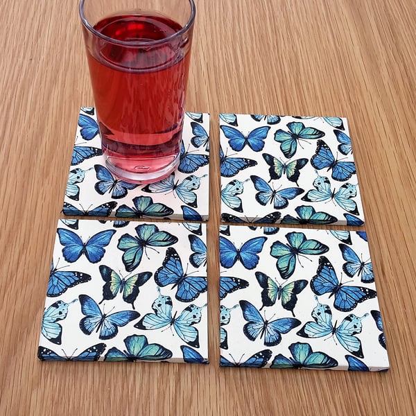 Set of 4 butterfly coasters 
