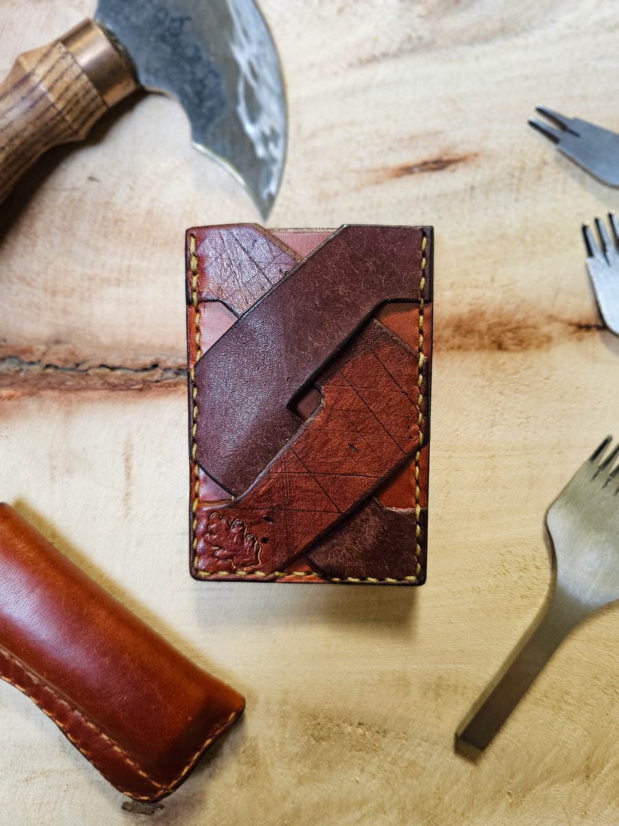 Handmade Viking Knot Leather Card Wallet