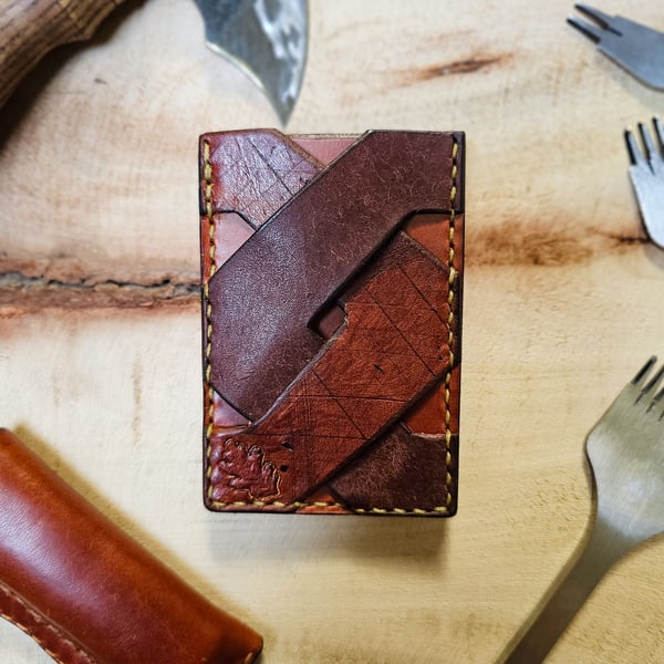 Handmade Viking Knot Leather Card Wallet