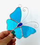 Stained Glass Butterfly Suncatcher - Handmade Decoration - Turquoise - Image 4