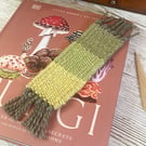 Hand Woven Bookmark in Handspun Yarn in Plant Dyed Yarns
