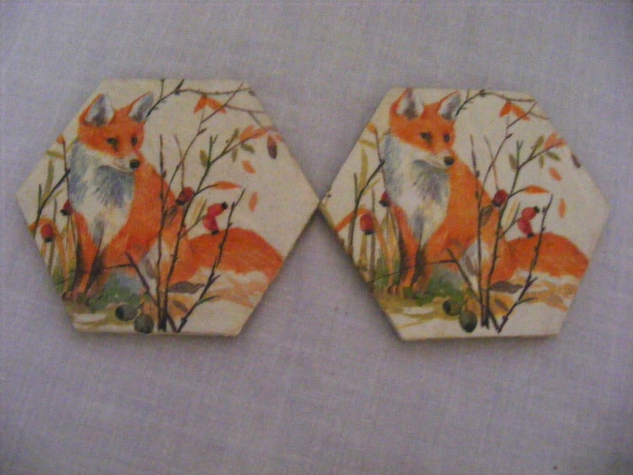 Set of 2 Fox Coasters.