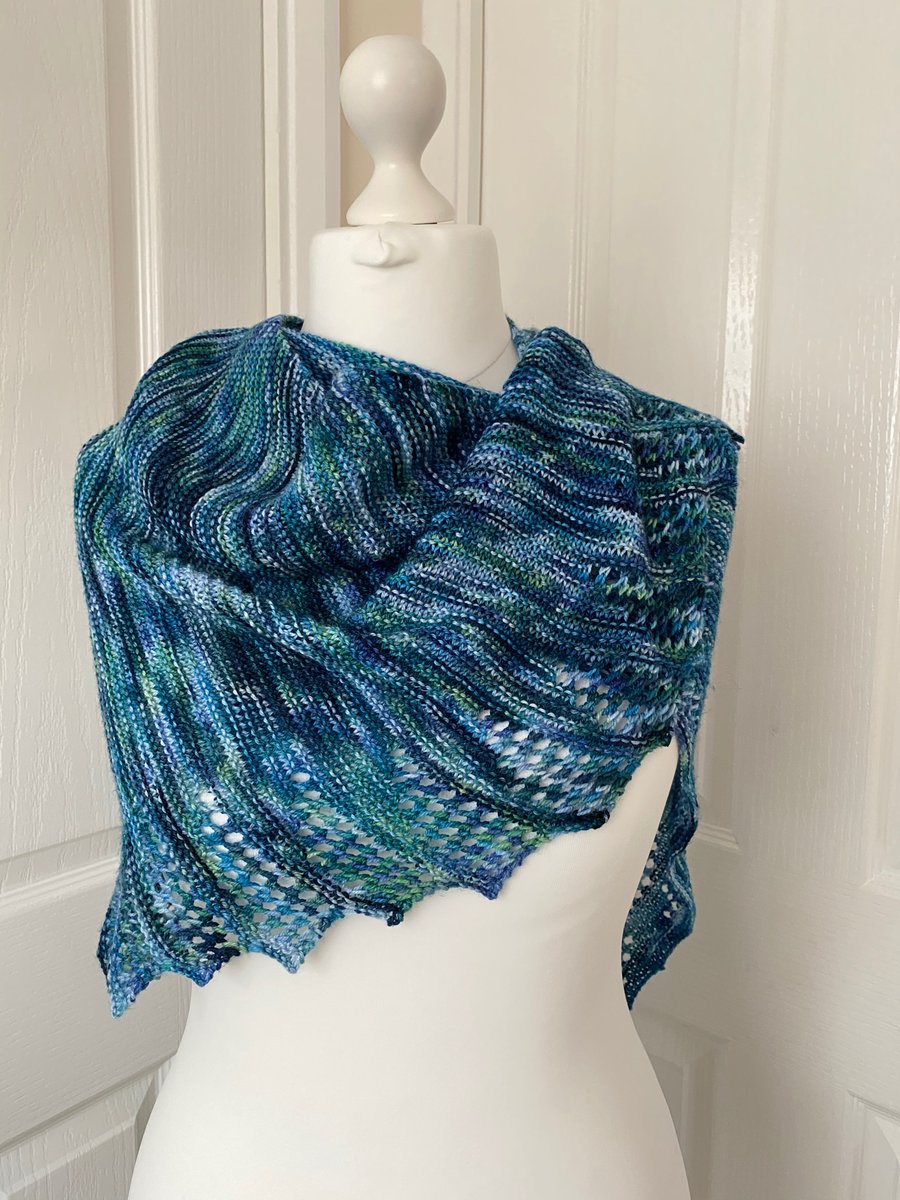 Handmade knitted shawl-wrap