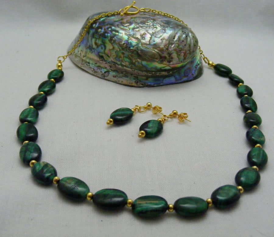 Green Tiger's Eye Jewellery Set.