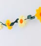 Felt daffodil and leaves garland: yellow and orange spring or Easter bunting