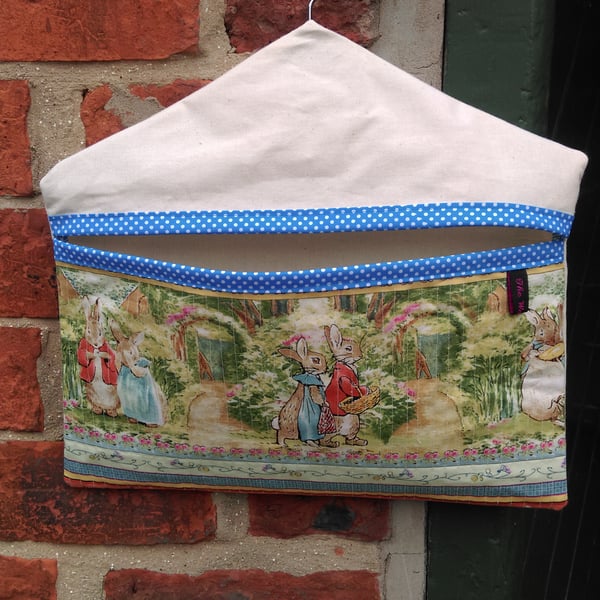 Beatrix Potter 2 Quilted Multi Use Bag - Pegs, Car Tidy, Nappy Holder etc.