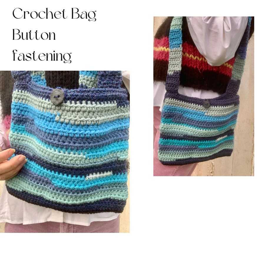 Blue Striped cross body Bag