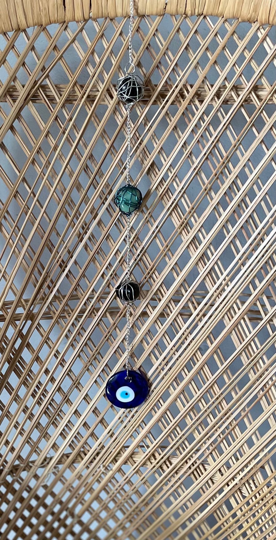 Hanging ornament, healing crystals, evil eye