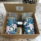 Grow your own herbs gift set indoor house planters Navy Japanese Lily pots