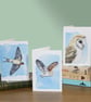 Bird greetings cards, 3 pack, A6 size blank notelets, barn owls and swallow - Image 2