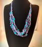 necklace, blue and purple, handmade - Image 2