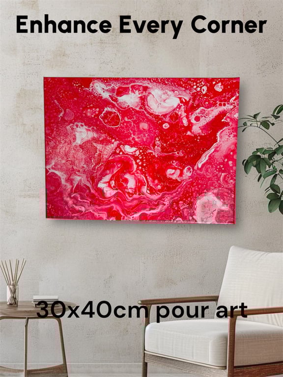 Acrylic fluid pour handmade art painting 