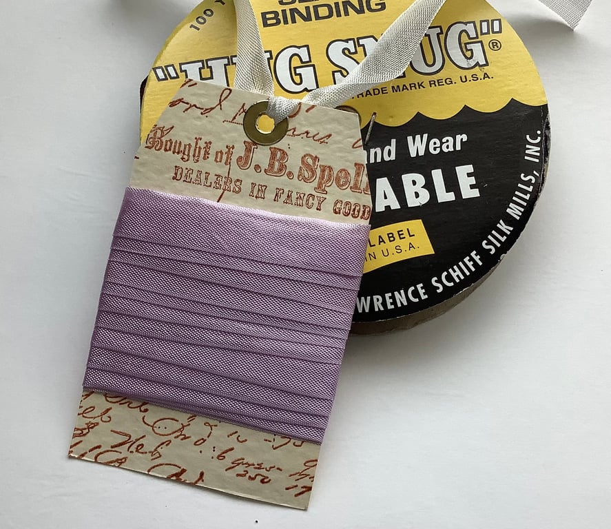 VINTAGE style  ribbon  ( silky seam binding). 4yds.  '  Pale Lilac' . Purple.
