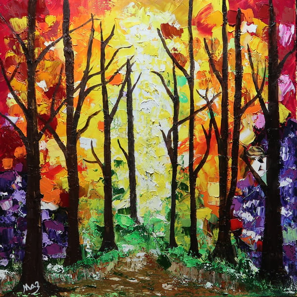 Rainbow Forest. This is an Original Oil Painting signed by Myself. 