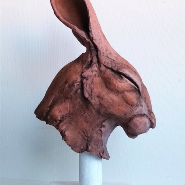 Hare sketch sculpture 