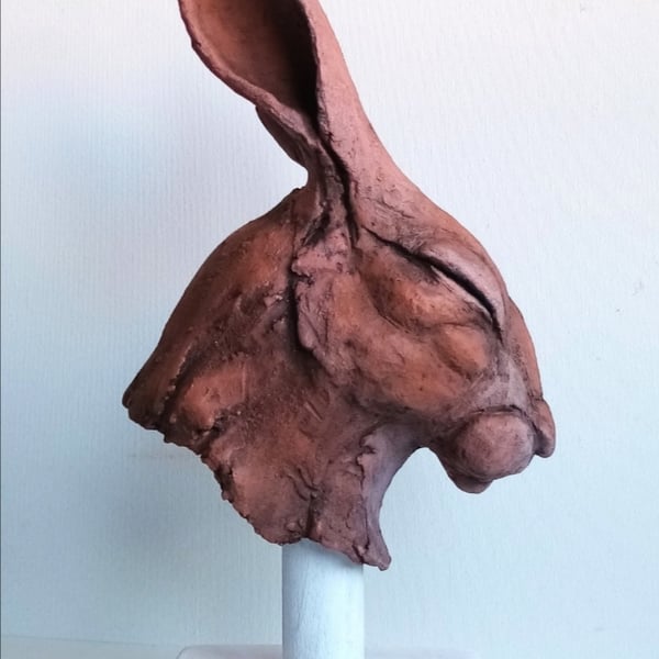 Hare sketch sculpture 