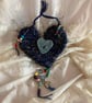 Blue and gold woolly hanging decorated heart - Image 1