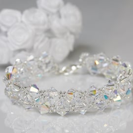 Swarovski Crystal Chevron Weave Bracelet