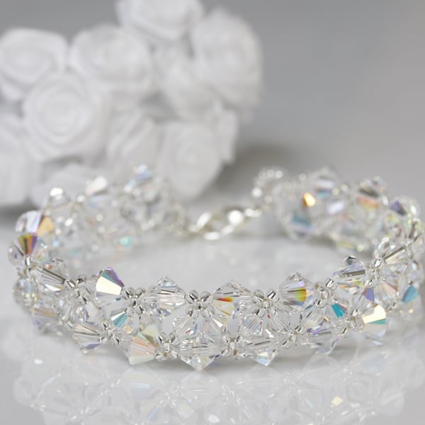 Crystal Chevron Weave Bracelet