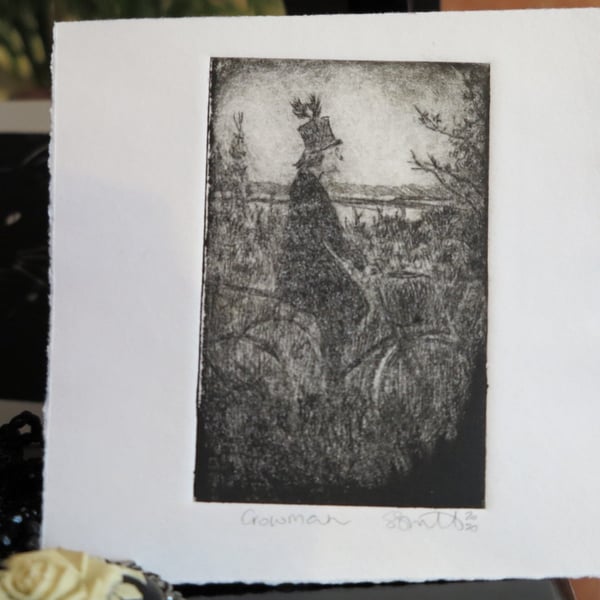 Moody etching 'Crowman'