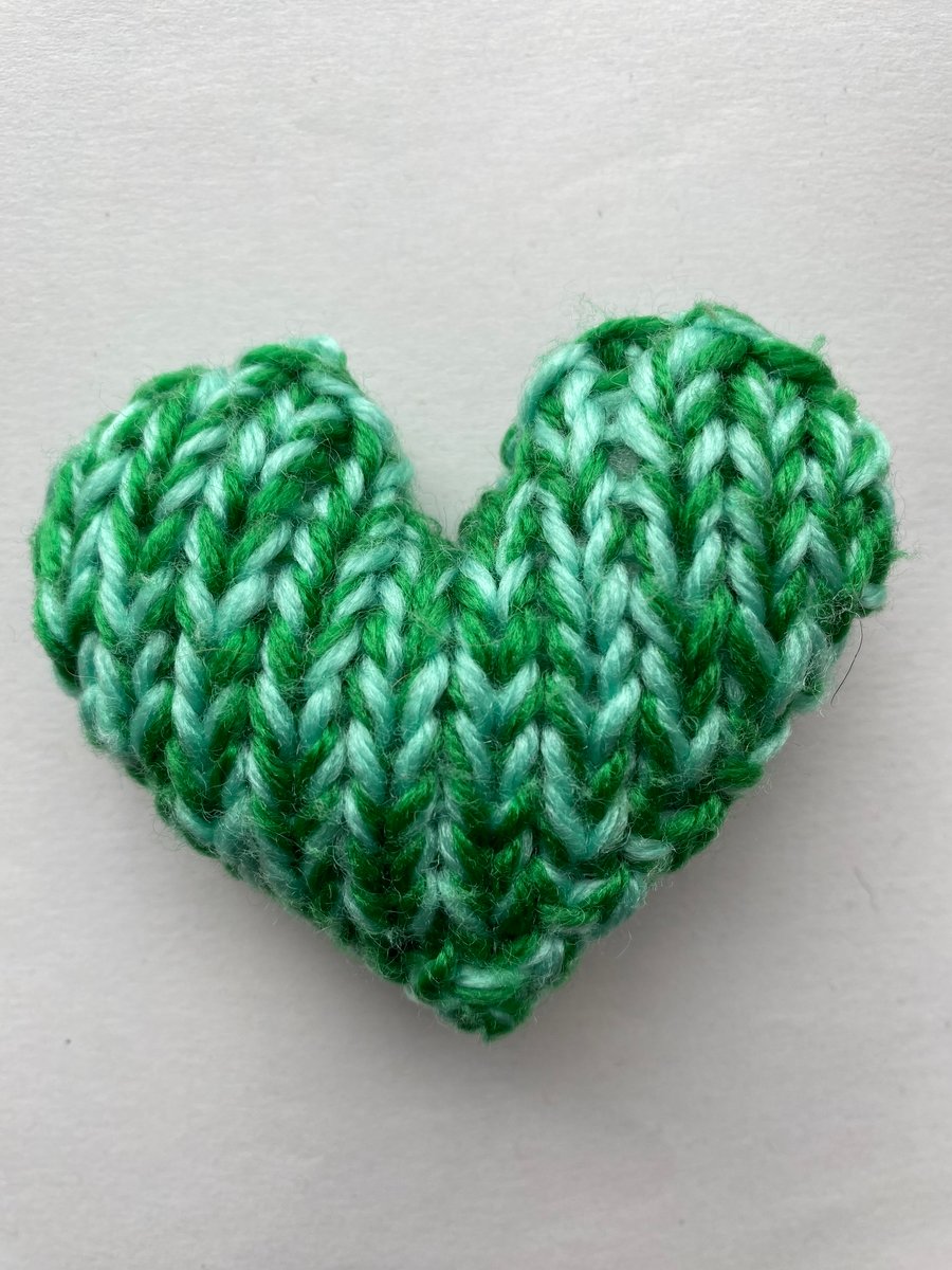 Pocketful of love knitted heart