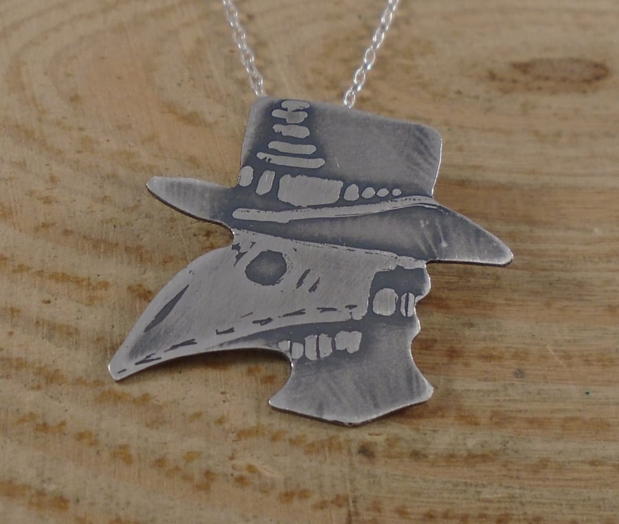 Sterling Silver Plague Doctor Necklace