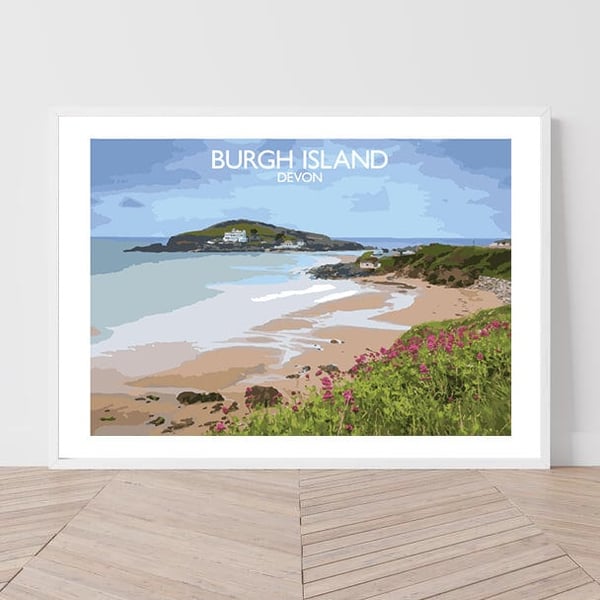 Burgh island, Devon Art Print Travel Poster Railway Poster Salty Seas Original P
