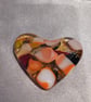 Fused Glass Pocket Heart - Deep red and coral - Image 1