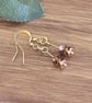 Dainty Rose Gold and Topaz Czech Glass Earrings