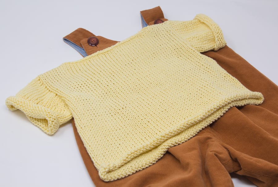 100% Organic Cotton Short-Sleeved Baby Jumper 0 - 6 Months