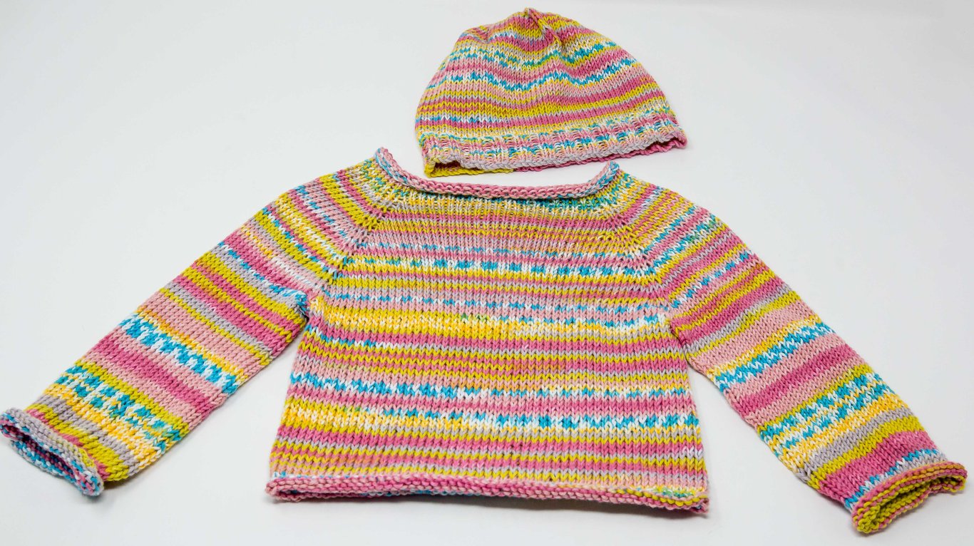 Baby Jumper and Beanie Hat in Organic Cotton 3 - 6 months