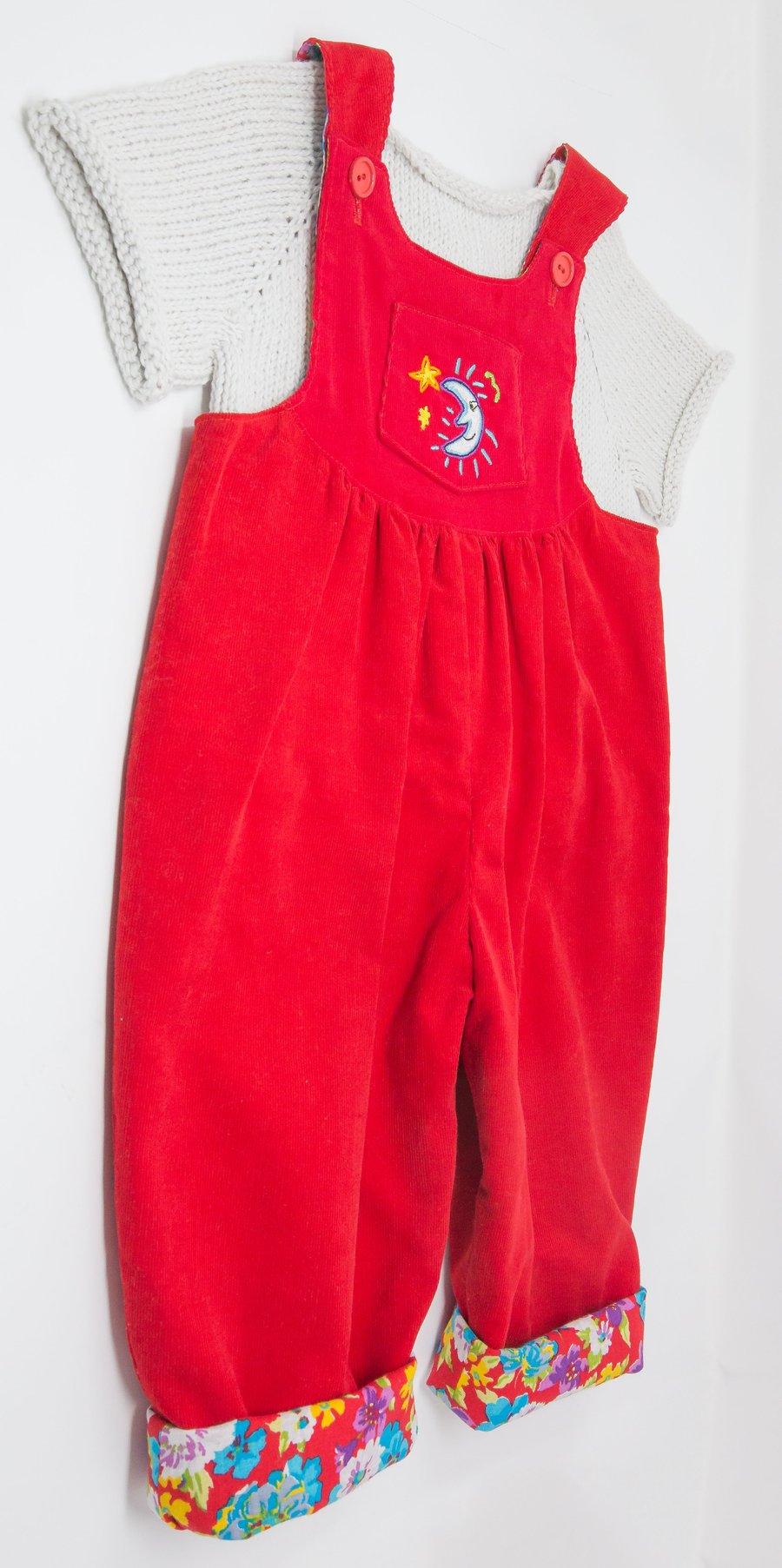 Toddler's Reversible Dungarees and Organic Cotton Jumper  18 - 24 months