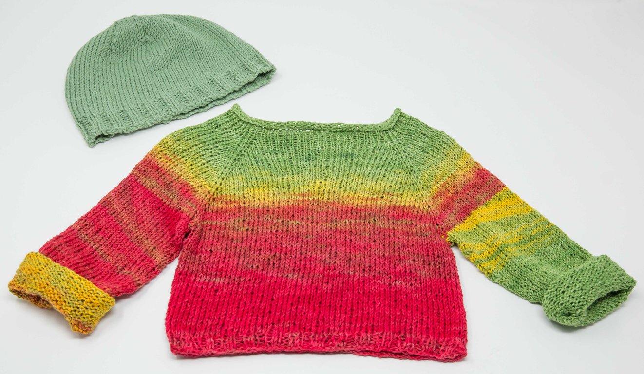 Baby Jumper and Beanie Hat in Organic Cotton 3 - 6 months