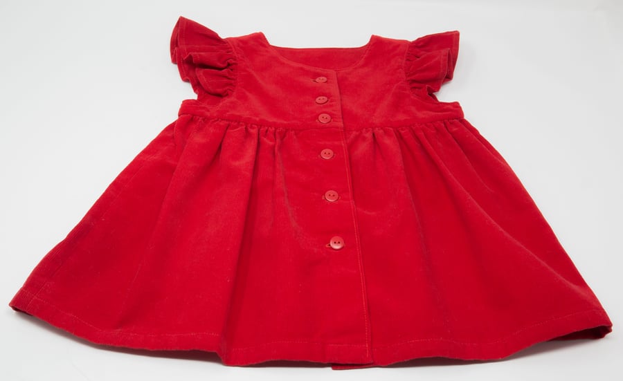 Toddler's Babycord Pinafore Dress  12 - 18 months