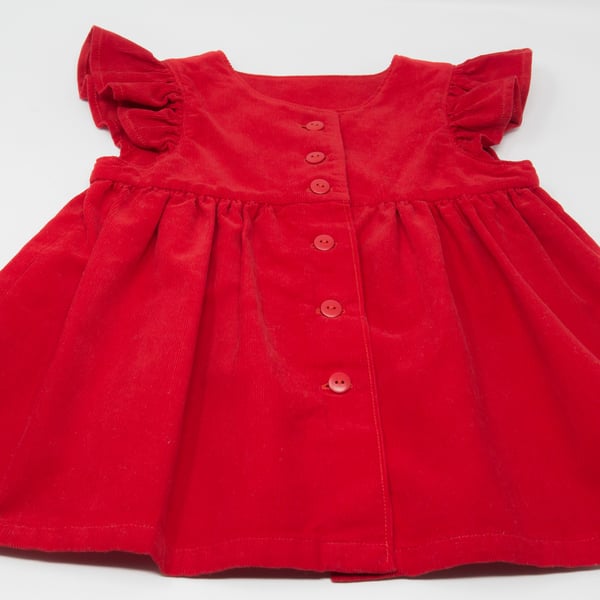 Toddler's Babycord Pinafore Dress  12 - 18 months