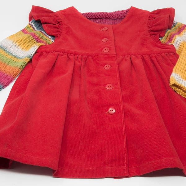 Toddler's Babycord Pinafore Dress  12 - 18 months