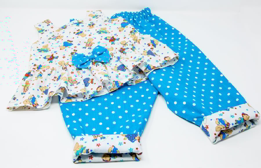 Child's Teddy Top and Trousers  12 - 18 months