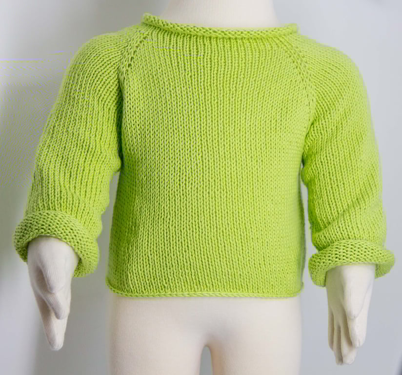 Lime Organic Cotton Baby Jumper  3 - 6 months