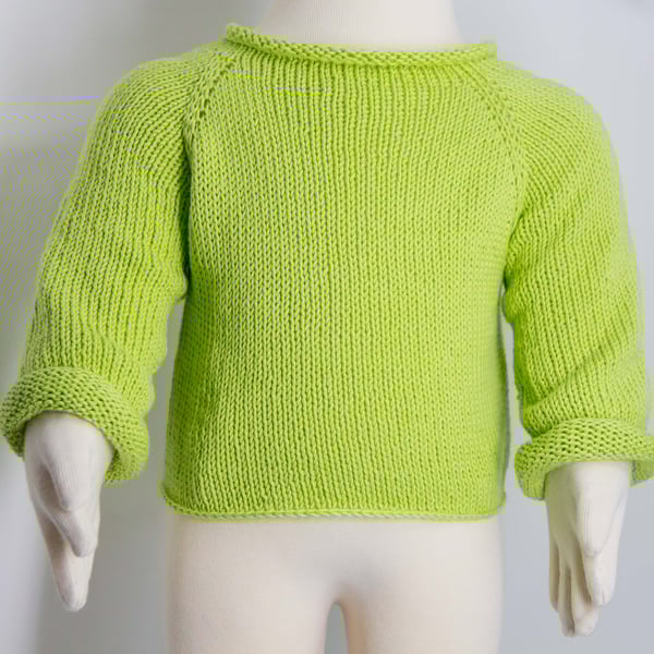 Lime Organic Cotton Baby Jumper  3 - 6 months