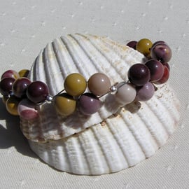 Mookaite Jasper Crystal Gemstone Beaded Bracelet "Mara"