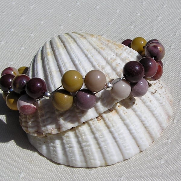 Mookaite Jasper Crystal Gemstone Beaded Bracelet "Mara"