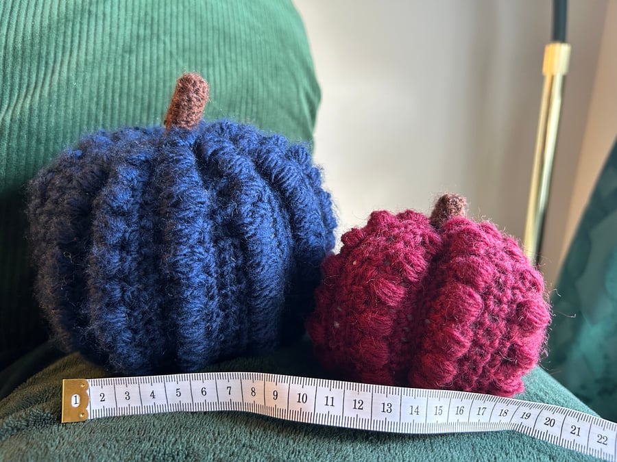 Crochet pumpkin ornaments pair
