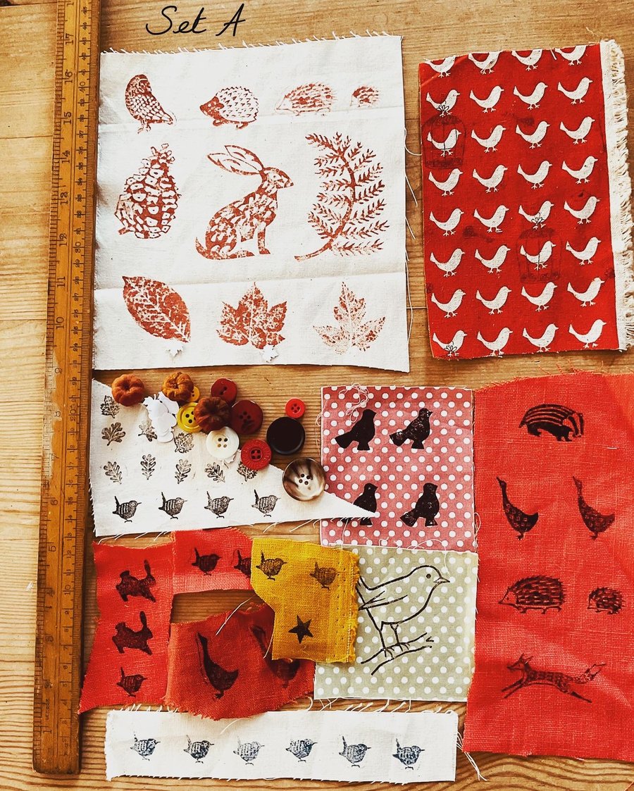 Hand Stamped Slow Stitching Pack 