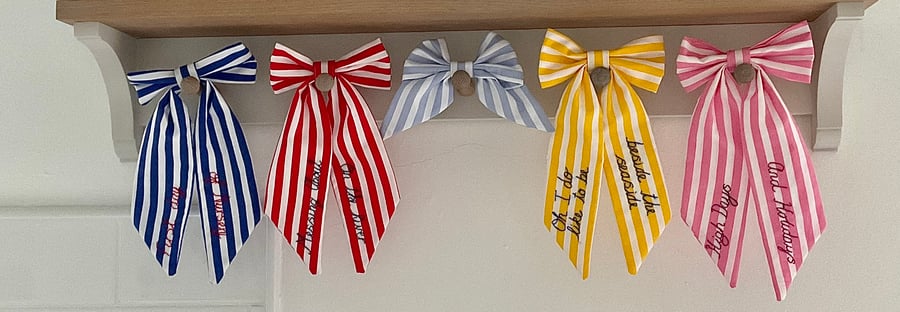 Striped Hair Bows 